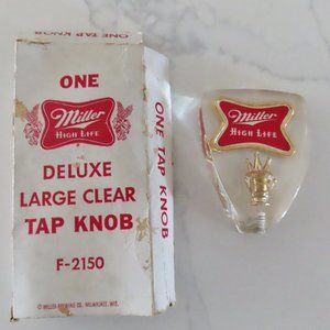Miller Beer Tap Knob Handle MILLER HIGH LIFE Lucite Acrylic 1960s